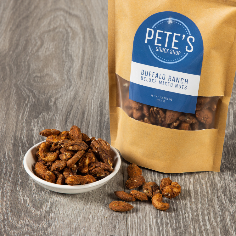 Buffalo Ranch Mixed Nuts - Bag and Bowl - Pete's Snack Shop